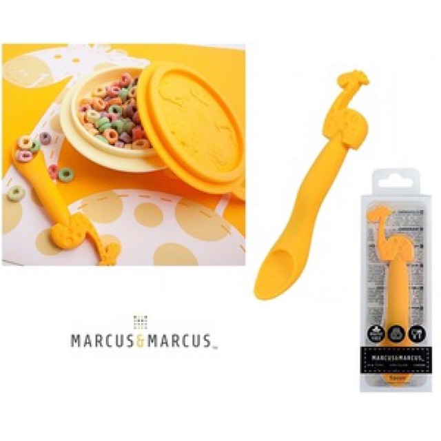 Marcus &amp; marcus silicone feeding spoon - sendok makan bayi | sendok silikon