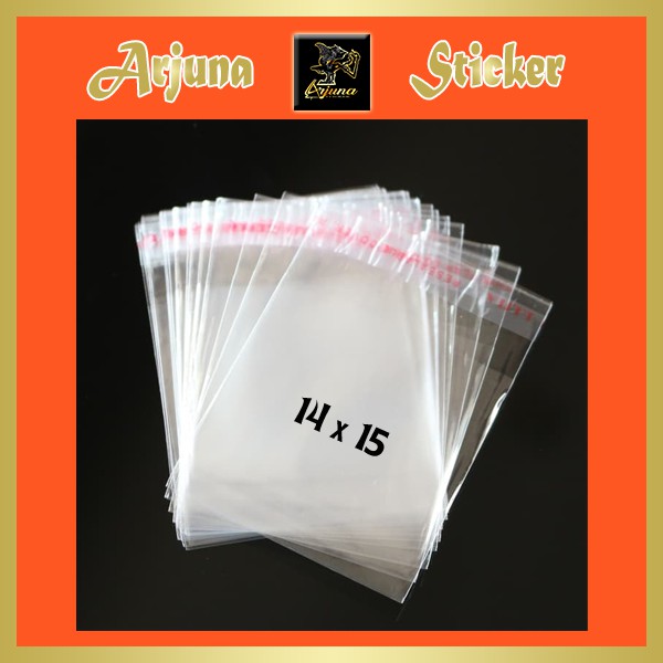 

Plastik Packing Olshop Transparan OPP Plastic Kemasan Lem Self Adhesive Ukuran 14 cm