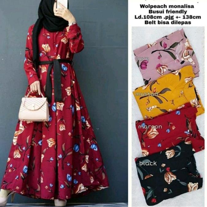 GAMIS TULIP_KATUN PREMIUM / GAMIS BUNGA TULIP MONALISA / GAMIS COTTON BUSUI/ GAMIS MOTIF TULIP / GAM