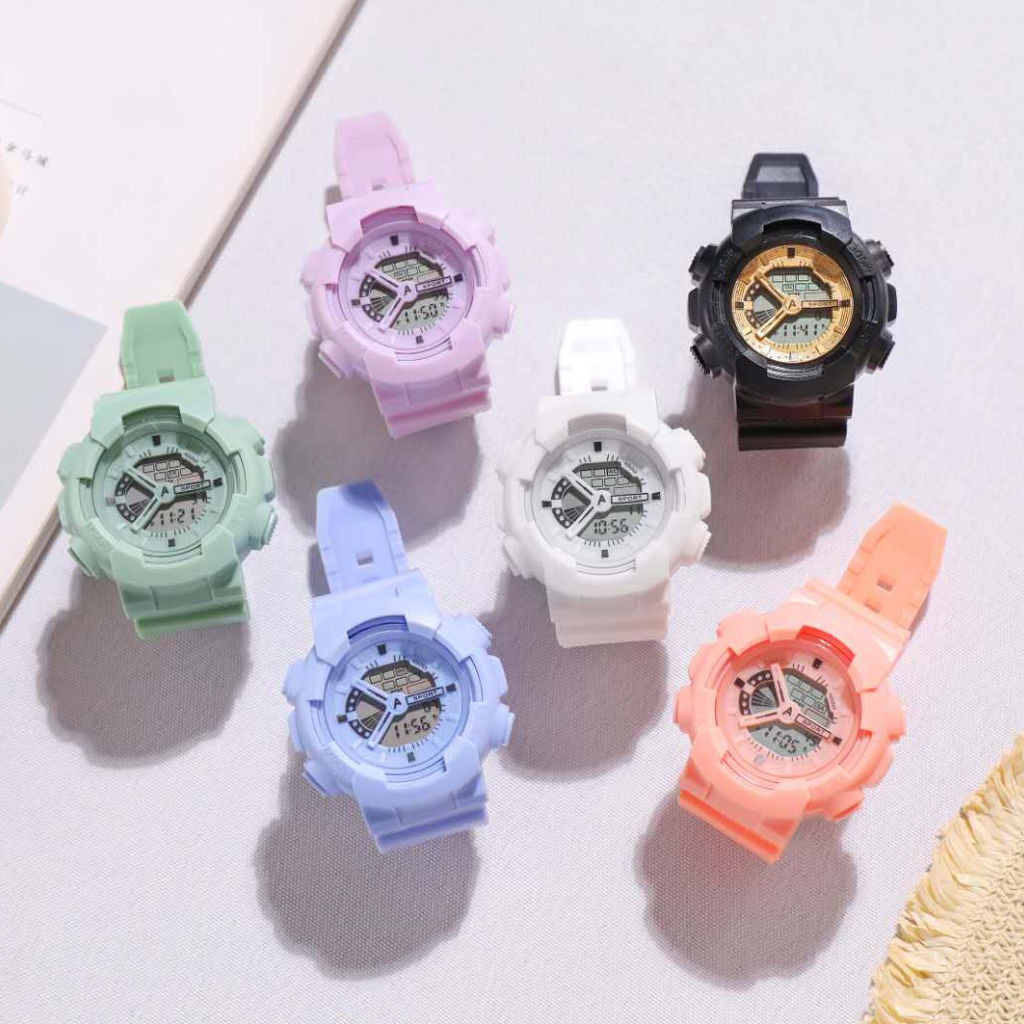 Jam Tangan Elektronik Rubber Untuk Wanita Dan Pria Fashion Style Korean Import