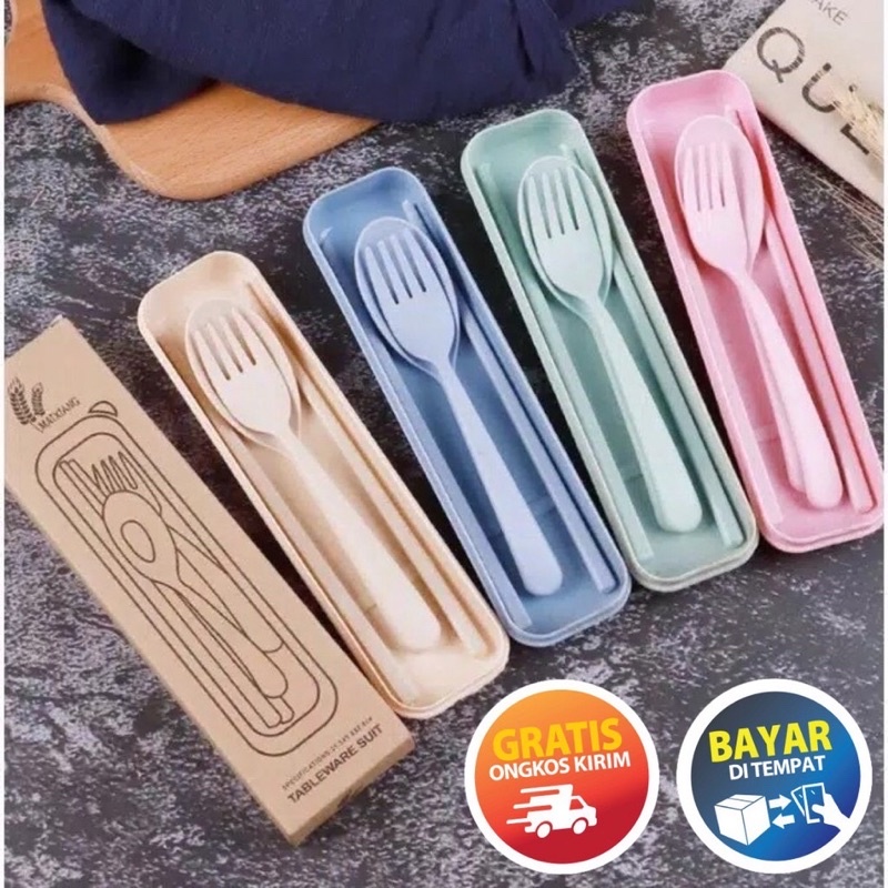 Sendok Garpu Sumpit Yooye Melamin Set / Portable
