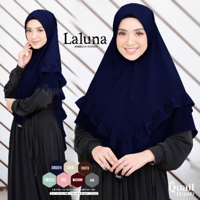LALUNA QUAIL HIJAB | ORIGINAL QUAIL HIJAB | khimar Kriwil | Khimar Navy | Khimar Daily | Rumahan