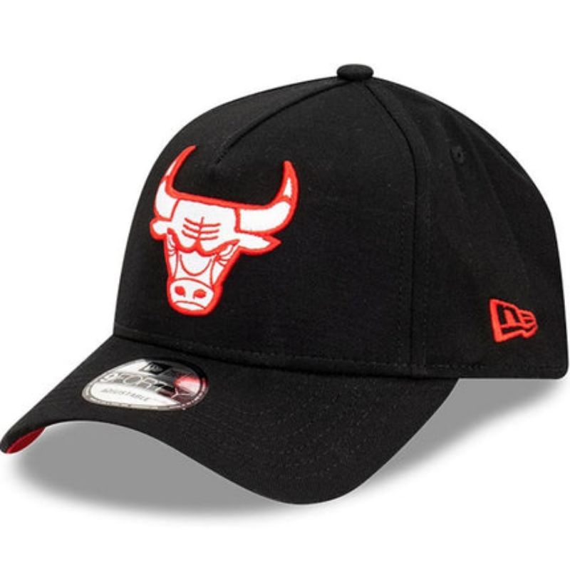 Topi New Era Cap Chicago Bulls Black Red Type K Frame 9Forty Adjustable Original