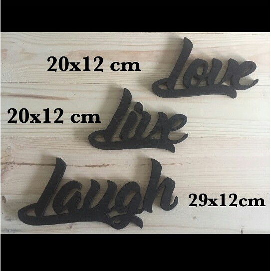 Hiasan Kayu Love Live Laugh / Wooden Art Love Live Laugh