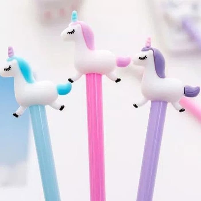 

Terlaris Pulpen Unicorn / Gel Pen Kuda Ponny souvenir unik pena pegasus lucu Keren
