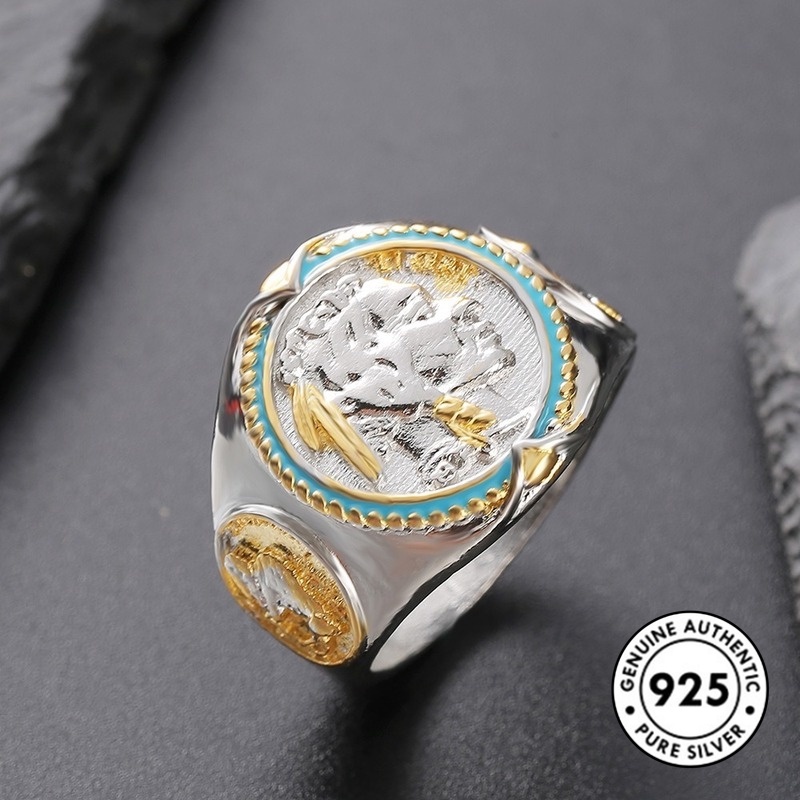 Cincin Lapis Emas Bahan S925 Silver Untuk Pria