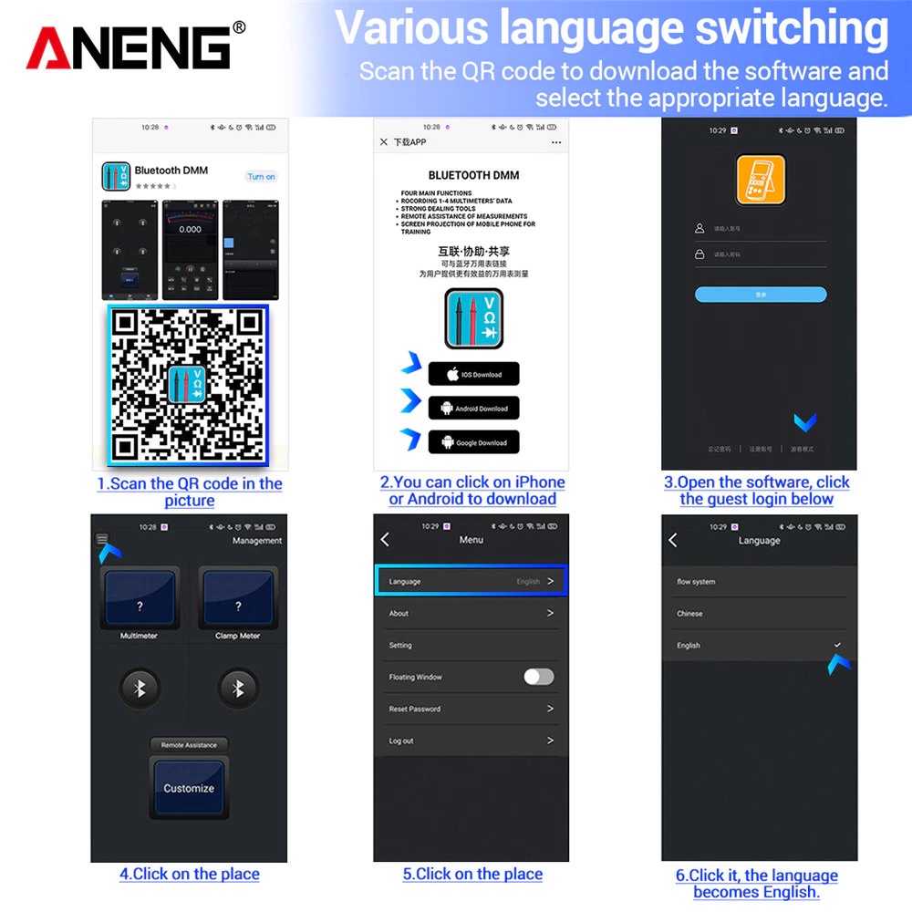 ANENG Digital Bluetooth Multimeter Voltage Tester - AN9002