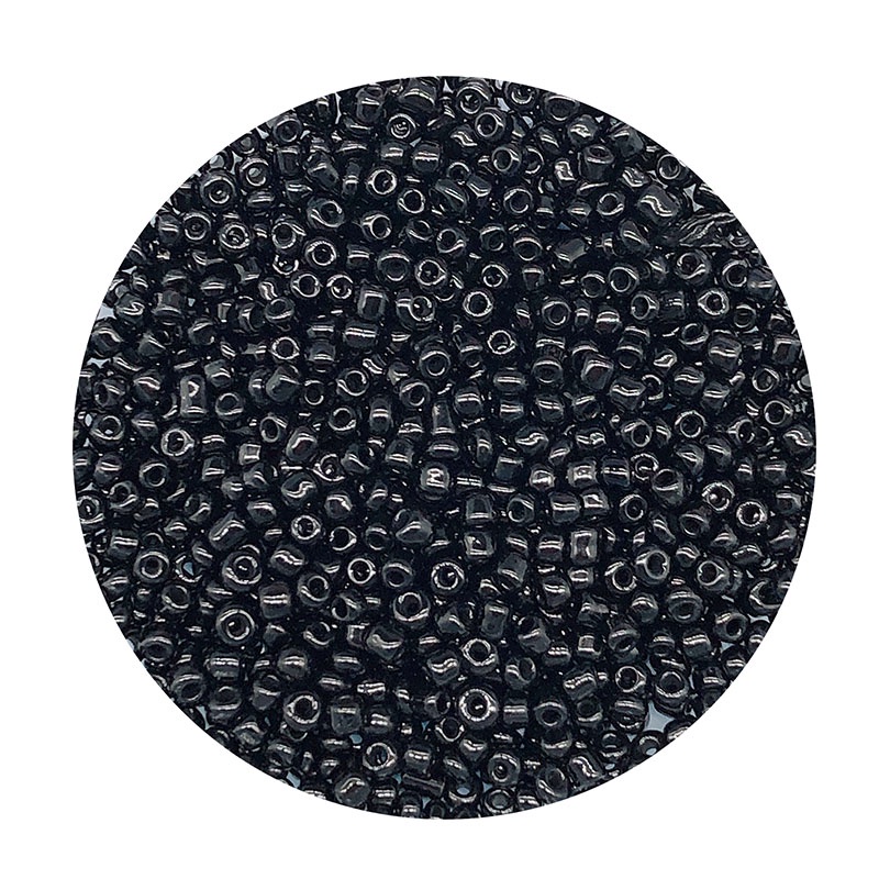 10gram Manik-Manik Kaca Warna Hitam Putih Ukuran 2mm 3mm 4mm Untuk Membuat Perhiasan