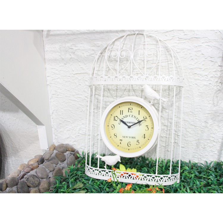 Bird Cage Wall Clock / Jam Dinding Hias Sangkar Burung Vintage Retro