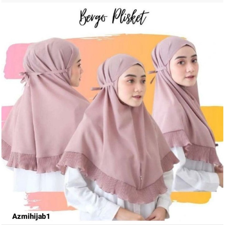 (COD)HIJAB BERGO PLISKET BERGO TALI MARYAM PLISKET NON PET IDOLA BERGO