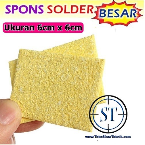 Busa / Sponge Spon Solder High Temperature Press Awet Tahan Lama pembersih 6x6cm Pada Ujung Soldering Iron Spons