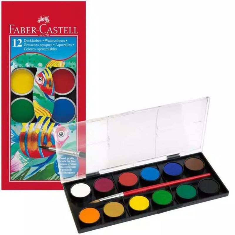

Cat Air Water Color Faber Castell Paint Cake 12 Warna