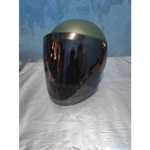 Kaca helm flat visor helm retro Bogo kaca datar iridium silver