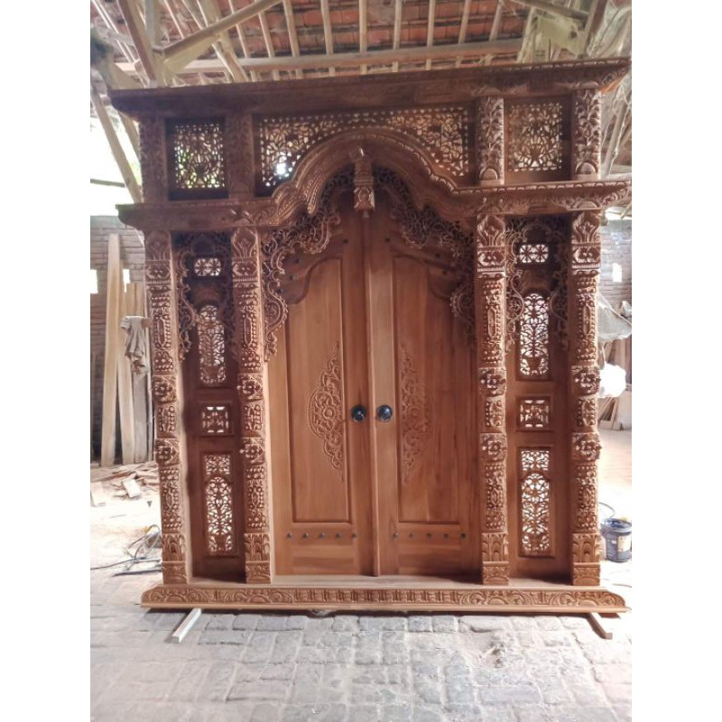 pintu gebyok / pintu gebyok ukir / Gebyok ukir jepara / gebyok pelaminan / sketsel jati
