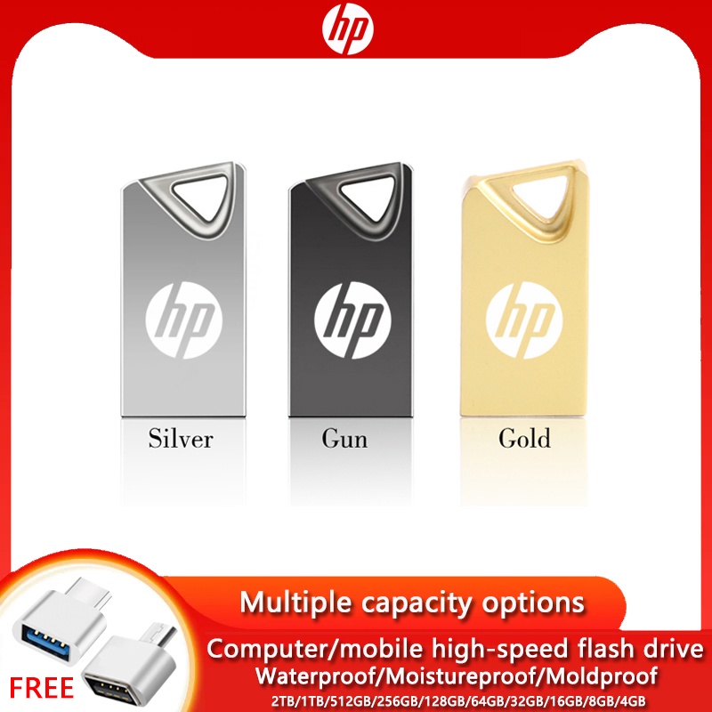 Hewlett-Packard Hp Flashdisk Usb 3.0 4GB / 8GB / 16GB / 32GB / 64GB / 128GB / 256GB / 512GB / 1TB Portable Bahan Metal