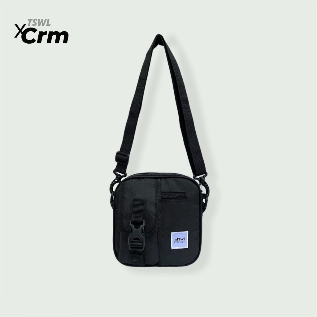 tas selempang sling bag mini pria wanita cowok unisex Rego Sling Bag mateswell RG01 Hitam Cromates T