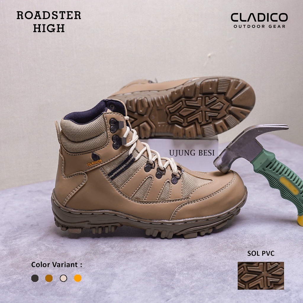 Sepatu Safety Boots Shoes Ujung Besi Cladico Roadster High Premium Original