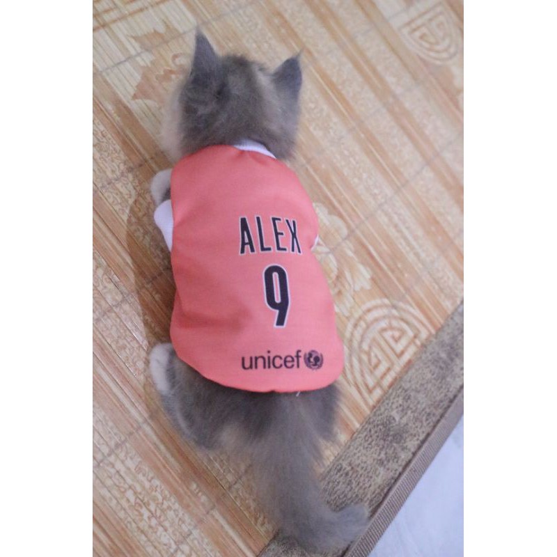 Kaos jersey fc barcelona #37 lucu untuk kucing dan anjing / baju bola murah size S-XL