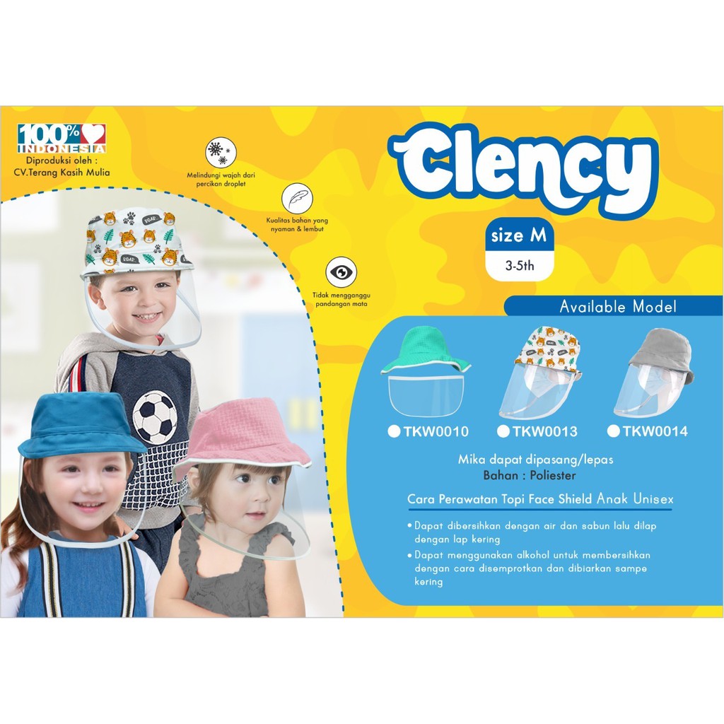 Clency Topi Face Shield Anak