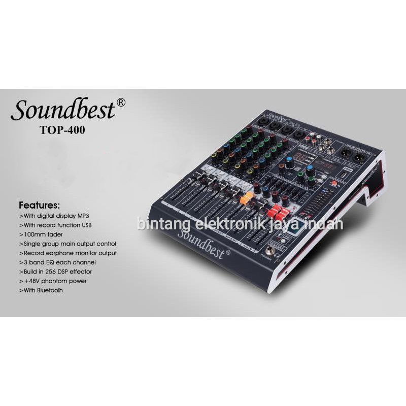 Mixer Soundbest Top400 original mixer soundcraft 4 channel bluetooth usb recording
