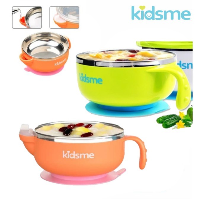 Kidsme Stainless Steel Warming Suction Bowl 9m+