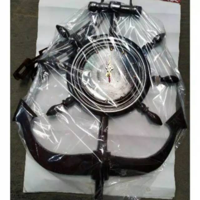 JAM DINDING KAYU MODEL JANGKAR UKURAN BESAR - BAHAN KAYU JATI - KHAS JOGJA