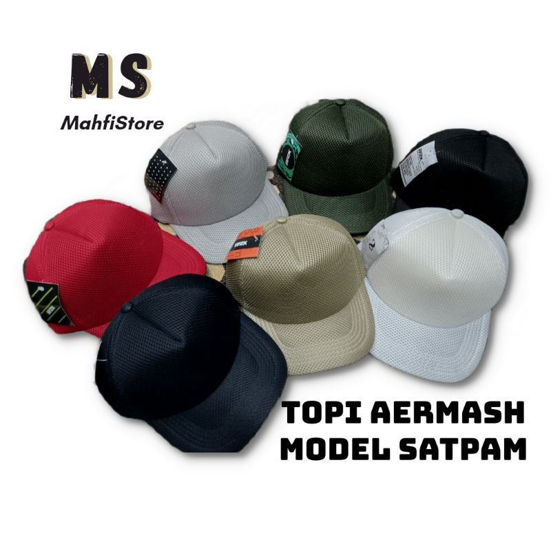 COD Topi DM Jala Polos / Topi Full Jaring Double Mess Polos / topi double mesh / topi militer / topi Satpam DM polos