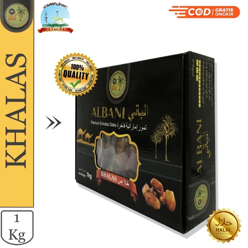 

Kurma Khalas Albani Premium Jumbo 1 Kg / Kurma Date crown / Kurma Saad Khalas / Oleh Oleh Haji Umroh