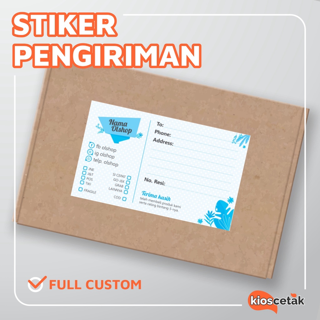 

Cetak Stiker Label Pengiriman Olshop Custom HVS/Bontax/Chromo