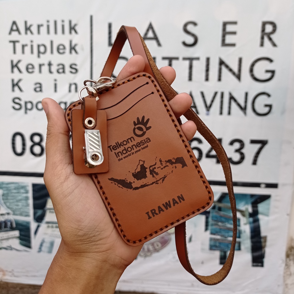 

Name Tag Kulit Asli 100% / Gantungan Id Card Kulit Custom