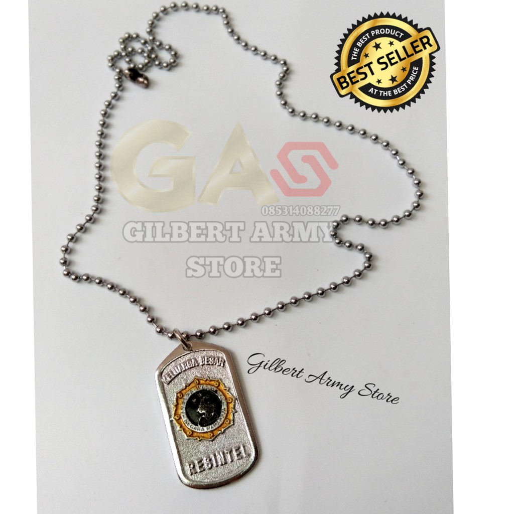 GILBERT ARMY STORE-Kalung Rest Intel- Kalung Militer Logo Rest Intel-Kalung anti Karat Logo Rest Int