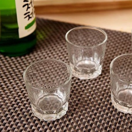 (Isi 6 pcs) Gelas soju / gelas shot / gelas sloki / gelas lilin / gelas kaca / gelas mini 65ml T297