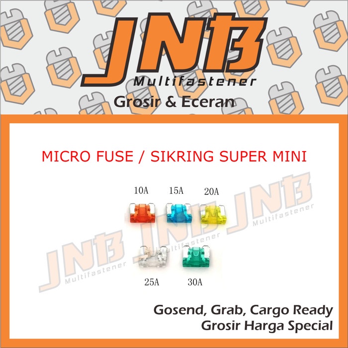 Sekring Tancap / Buntung / Sikring Fuse Micro 10A 15A 20A 25A 30A Fuse Toyota Innova Motor Baru Mobil