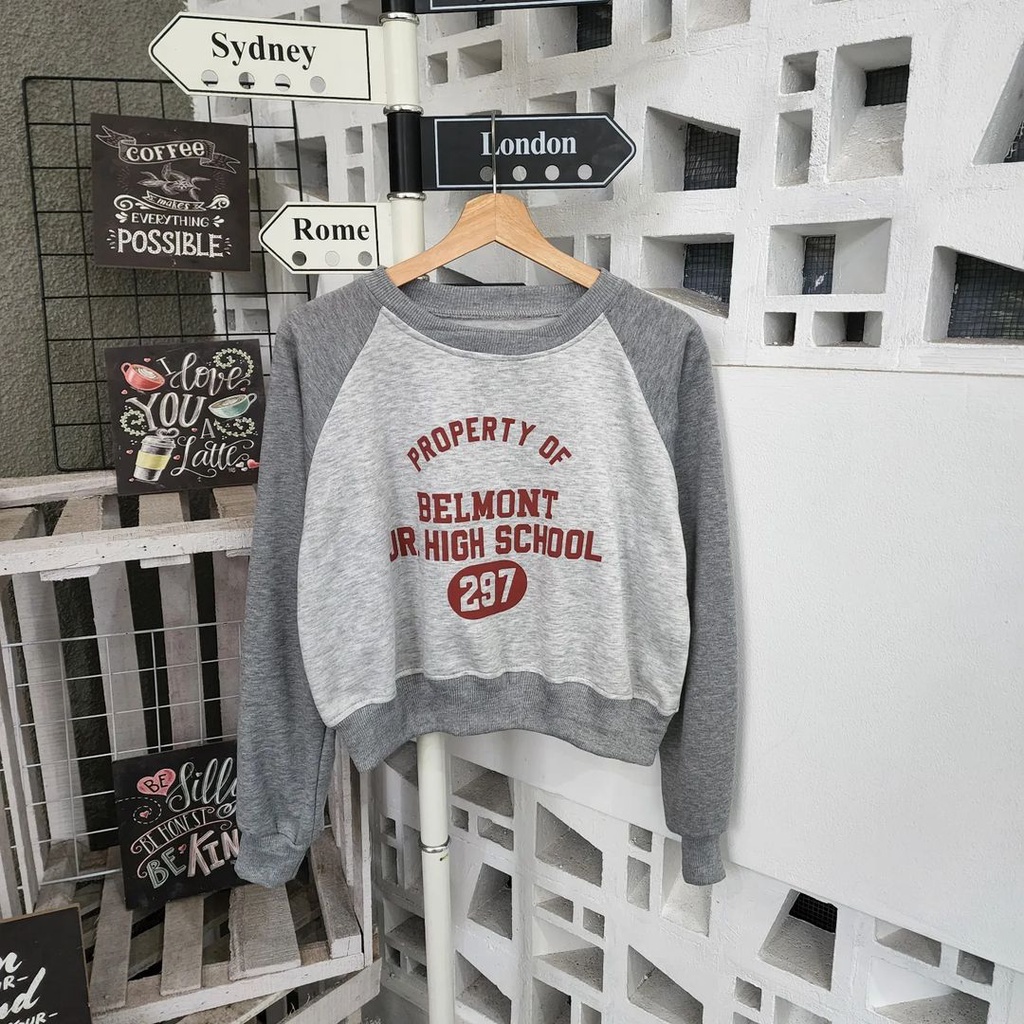 Sweater Wanita Trendy Belmont Crop Korean Style Terbaru