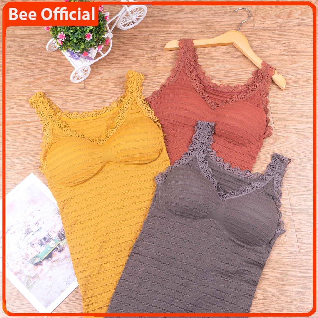 BEE - Tanktop Bra dengan Cup Bh Singlet Atasan Wanita Import Murah 6161