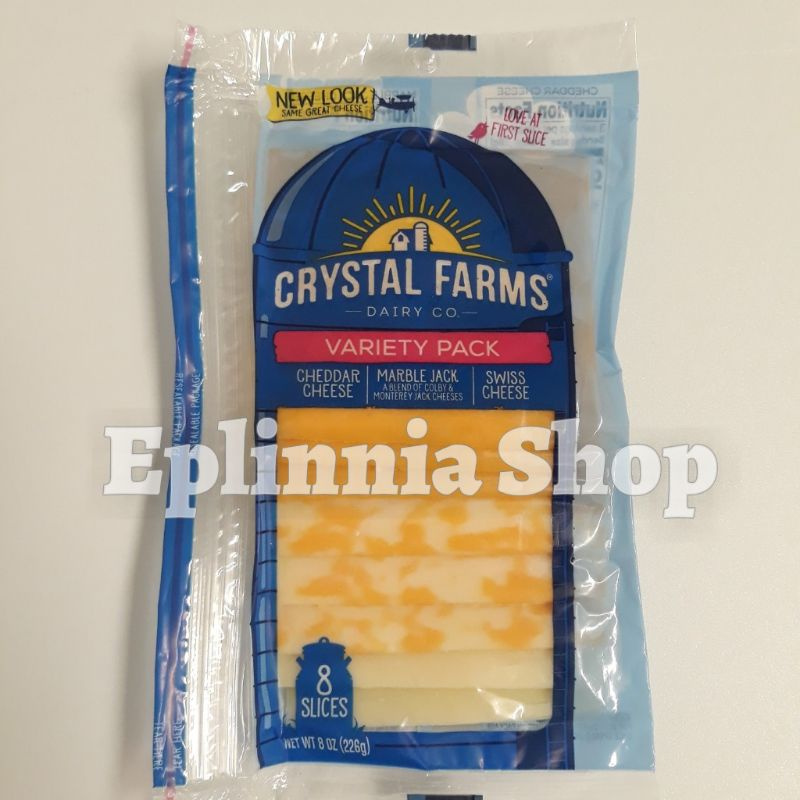 

Crystal Farms Variety Pack Slice 8's 226 gr - Keju Slice