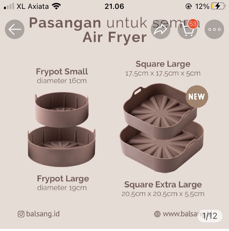 Balsang Pot Pro Small / Square / Large Air Fryer Silicone Pot