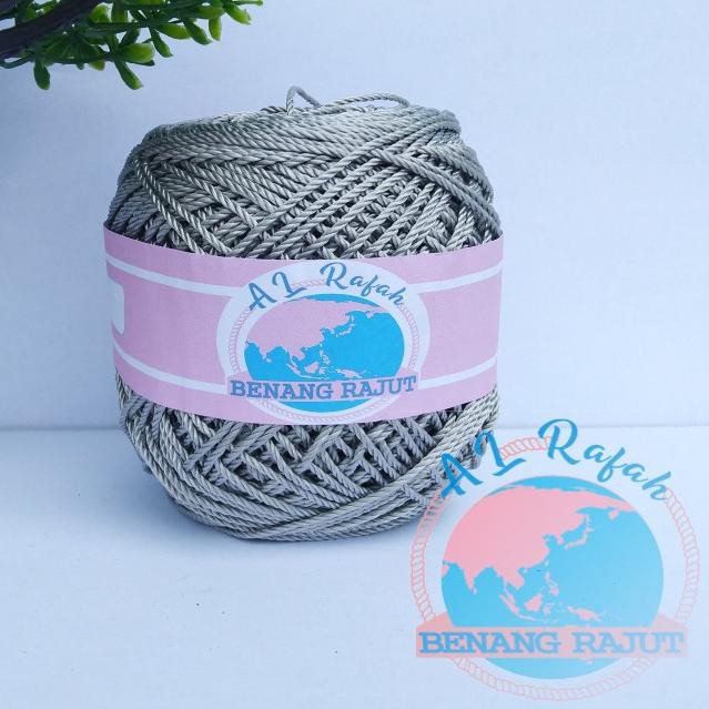 PROMO 9.9 ALRAFAH - BENANG RAJUT SILVER POLY KILAP