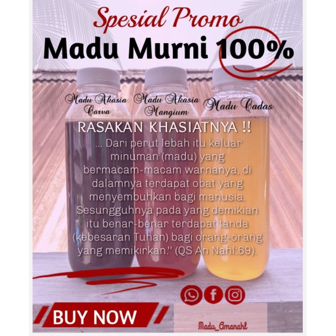 Madu Murni Sumatra Cadas, Akasia, Magium
