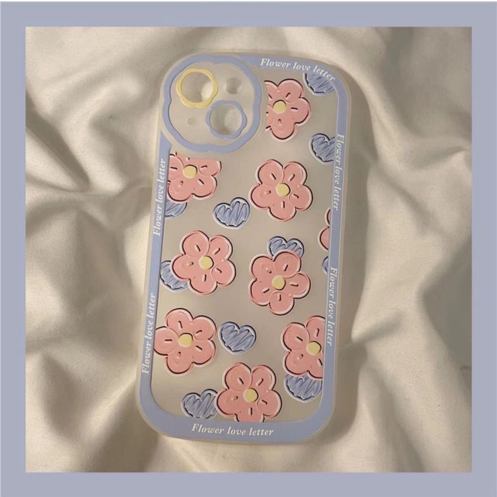 Soft Case Silikon TPU Transparan Motif Bunga Untuk iPhone 12 13 7 8 Plus X XS XR 11 Pro Max