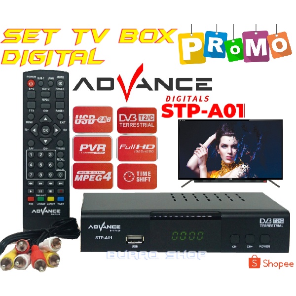 Set Top Box ADVANCE STP-A01 - Alat Penerima Siaran TV Digital /Receiver TV Set Top Box ADVANCE