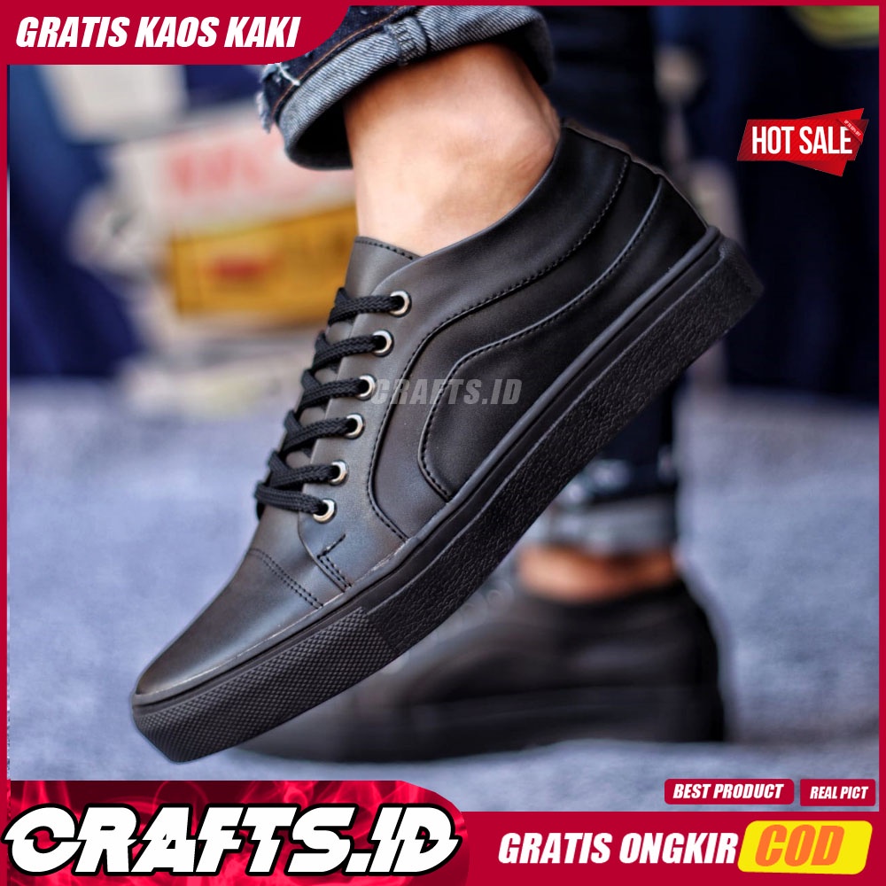 CRAFTS X BOAS Sepatu Kasual Pria Kulit Syntetic Premium Sepatu Pria Casual Sepatu Kasual Cowok/Cowo Kerja Kuliah Semi Formal Gaya Santai Keren Termurah