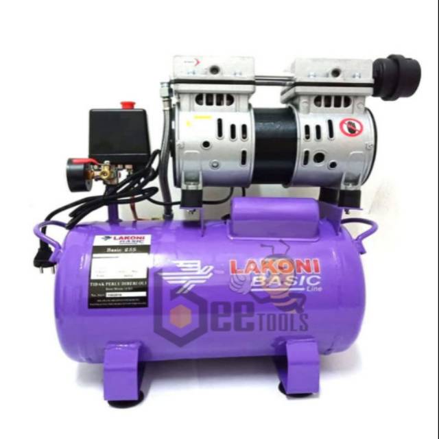 Mesin Kompresor Silent Mini Oilless Lakoni basic 9S 550watt
8bar/115psi