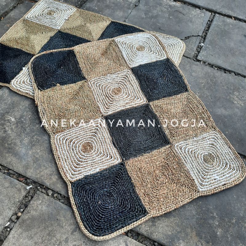 Rug Kotak/Rug Kotak Mendong/Karpet Mendong Kotak/Karpet Anyaman/Karpet Mendong/Karpet Seagrass