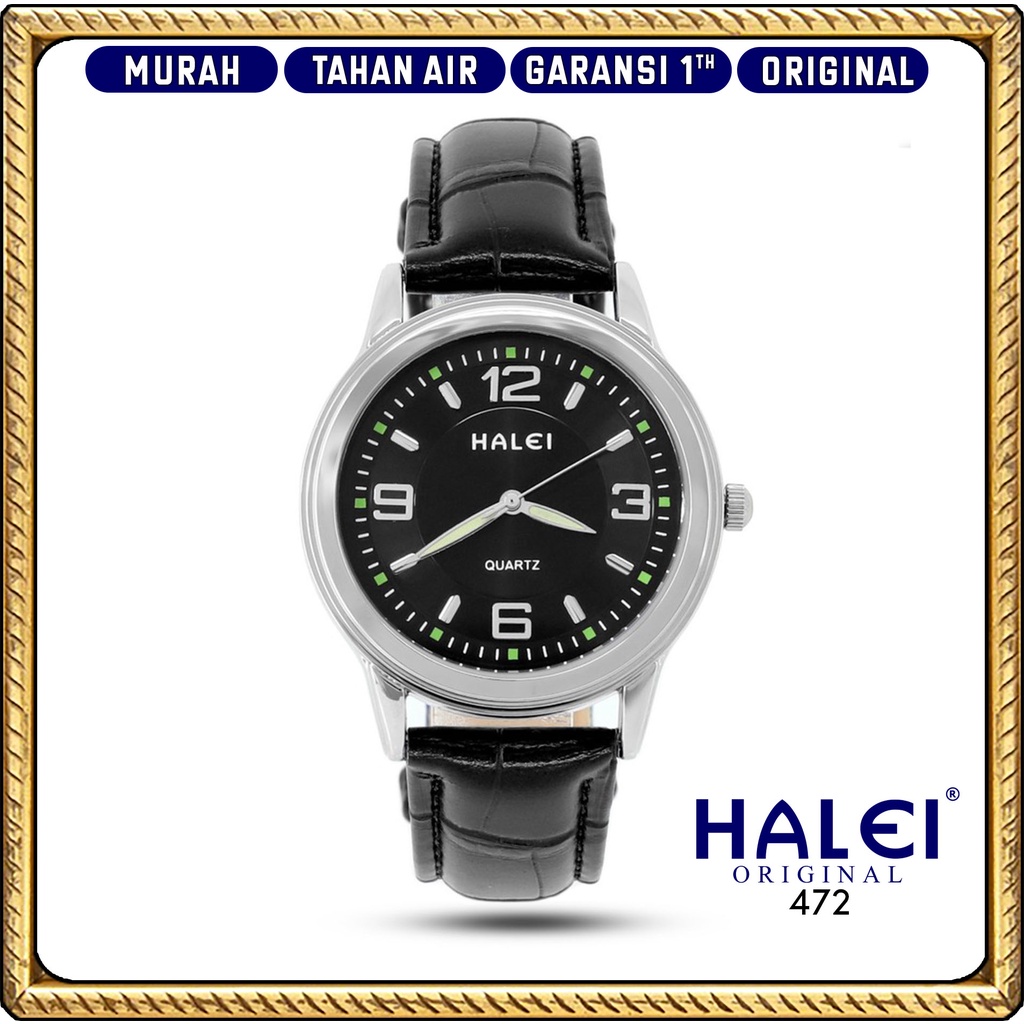 Premium (RRW) #Jam Tangan Halei ORI #Garansi 1 Tahun #Jam Tangan Kulit Pria Bulat keren Original