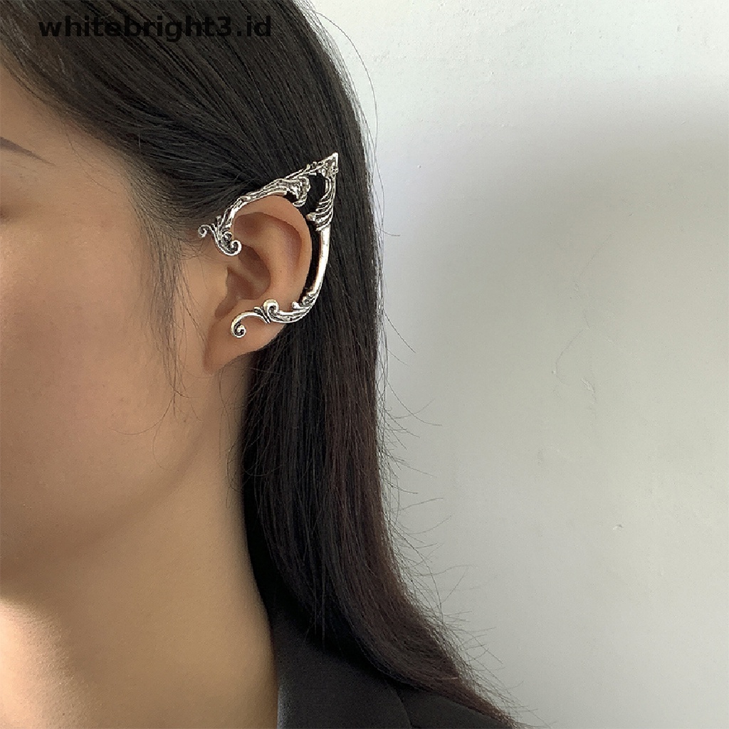 (whitebright3.id) Anting Klip Tanpa Tindik Model Peri Gelap Untuk Wanita