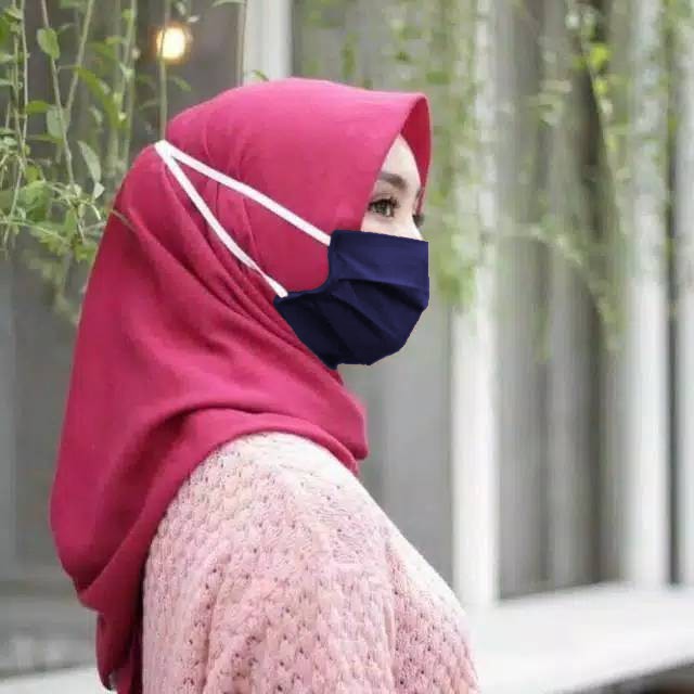 MASKER KAIN OXFORD POLOS TALI KARET ELASTIS | Grosir | Murah