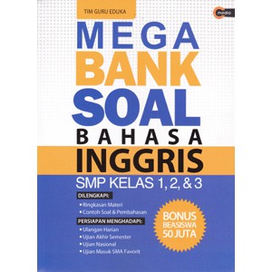 Buku Mega Bank Soal Bahasa Inggris SMP Kelas 1, 2, & 3