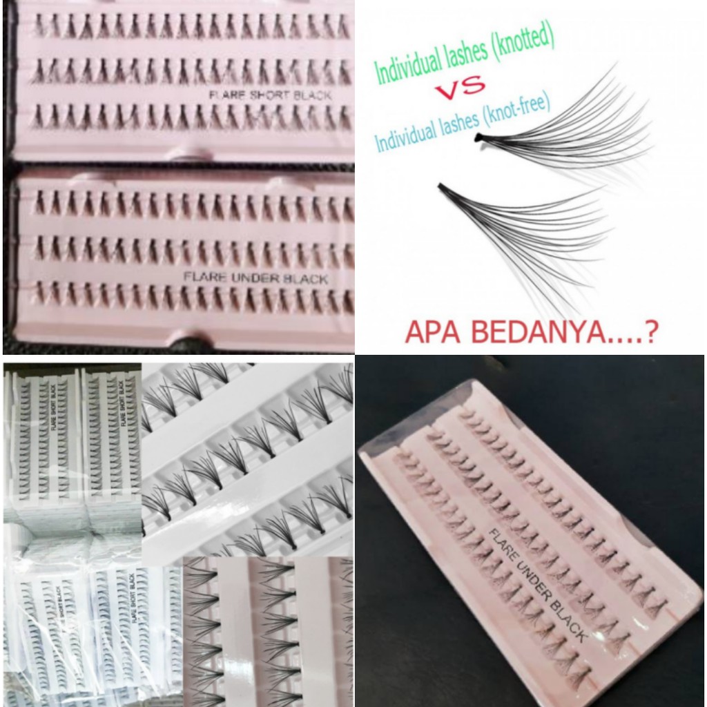 KNOT /FLARE russian eyelashes extension / Bulu mata tanam flare isi 60 helai / ready stock