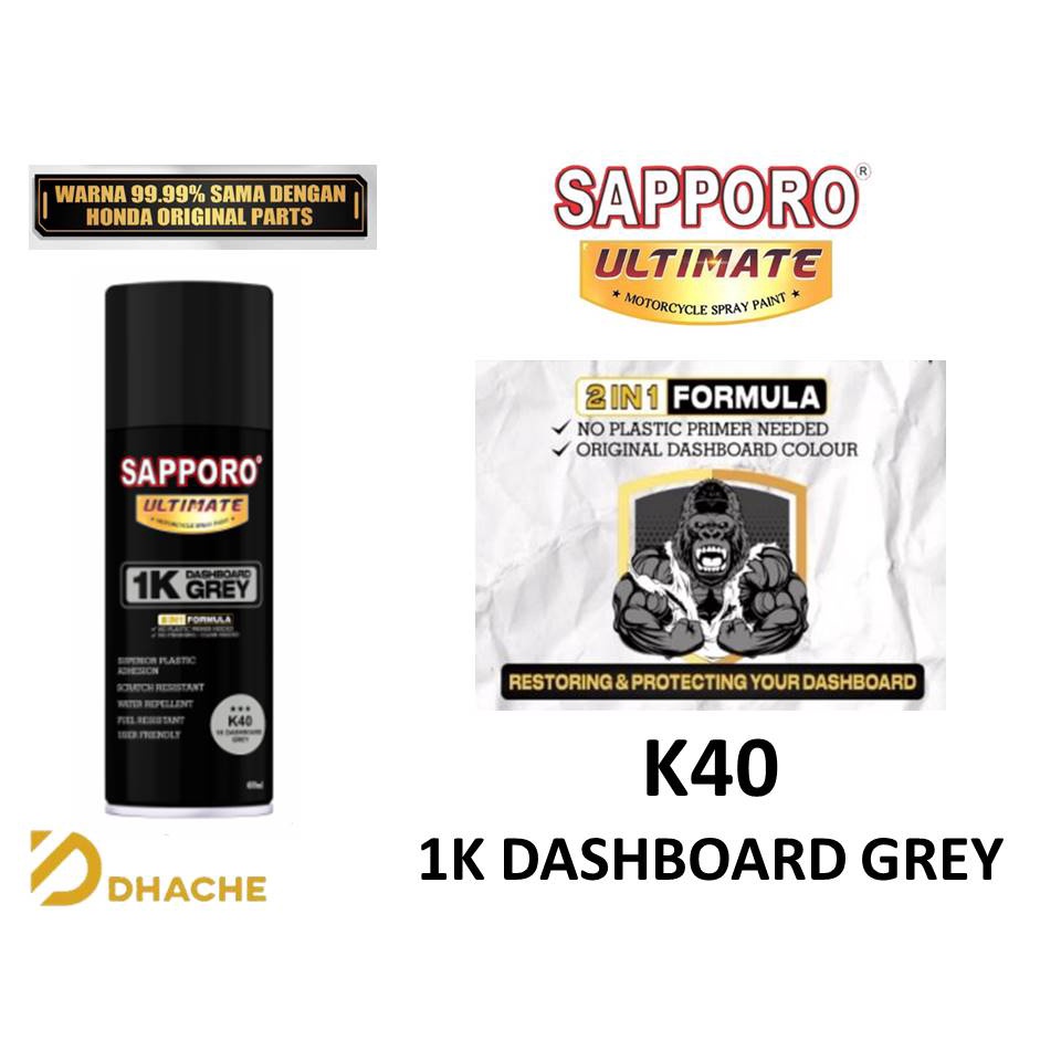 Sapporo Ultimate K40 1K Dashboard Grey Dashboard Keren Hits Silver Abu 400ml